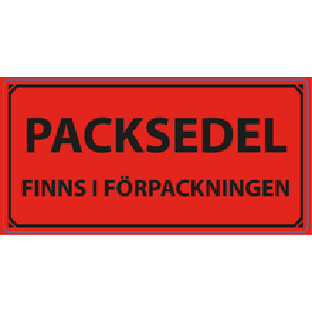 Transportetiketter varning Packsedel finns i förpackning
