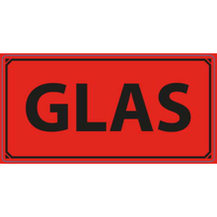Transportetiketter varning Glas