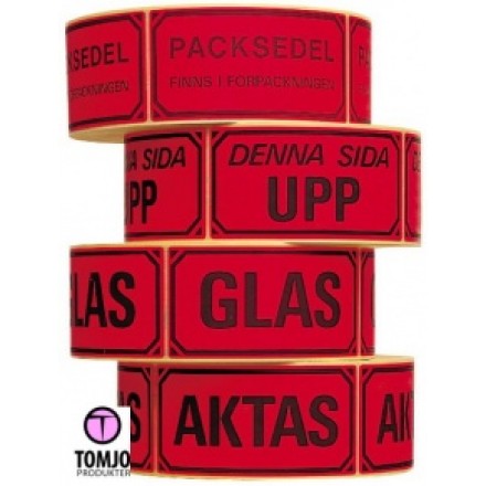 Transportetiketter varning