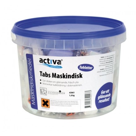 Activa Maskindisk Tabs 1,6kg 100st Komplett Activa Maskindisk Tabs 1,6kg 100st Komplett
