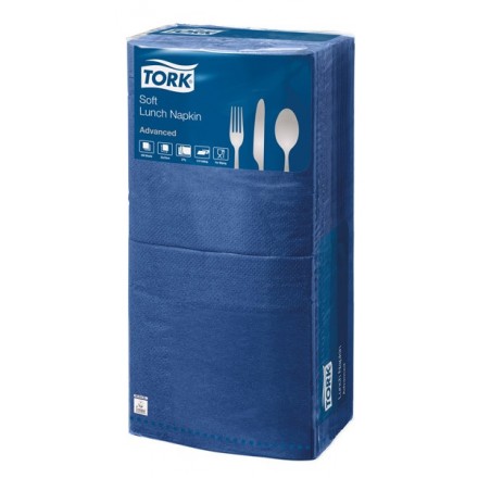 Servett Tork Adv. 33x33cm Oceanblå 250st 3-ply Servett Tork Adv. 33x33cm Oceanblå 250st 3-ply