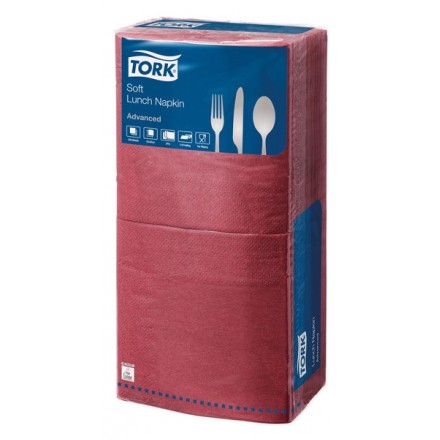 Servett Tork Adv. 33x33cm Bordeaux 250st 3-ply Servett Tork Adv. 33x33cm Bordeaux 250st 3-ply