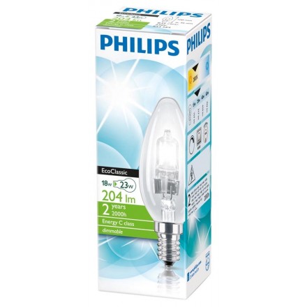 Lampa Eco Classic 18W E14 kron Klar